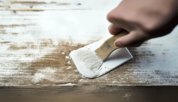Applying primer to wood surface before drywall mud application