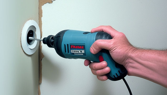 Cutting drywall with rotary tool