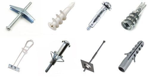 Different types of drywall anchors