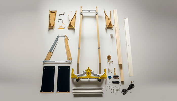 Drywall lift unassembled parts