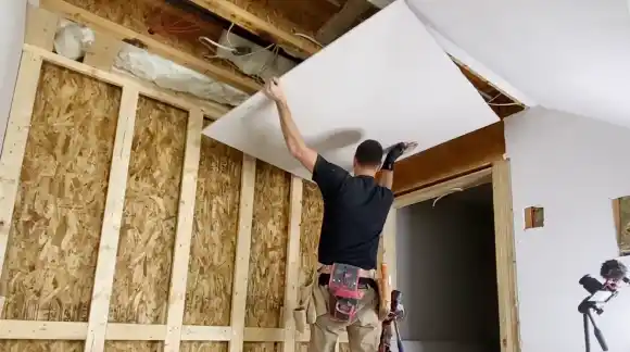 Hanging Drywall on the Ceiling
