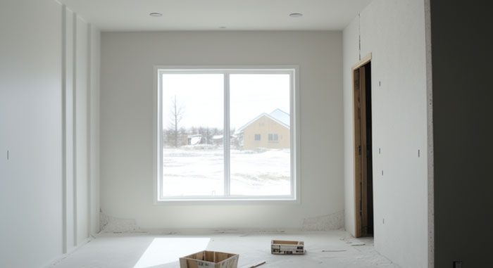 New drywall installation in progress