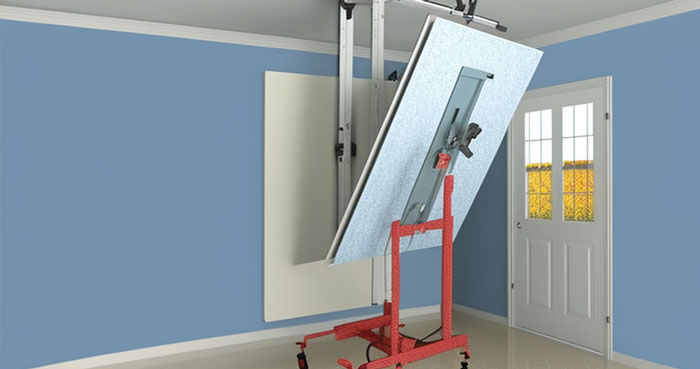 Testing drywall lift with heavy load for stability