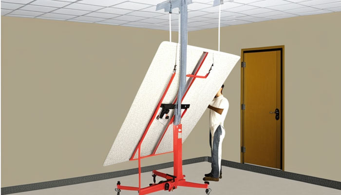 Using drywall lift for wall installation