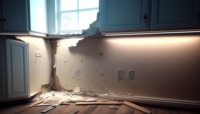 Applying a backer board to torn drywall to prepare for tiling